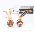 Feather sisal ball interactive cat toy